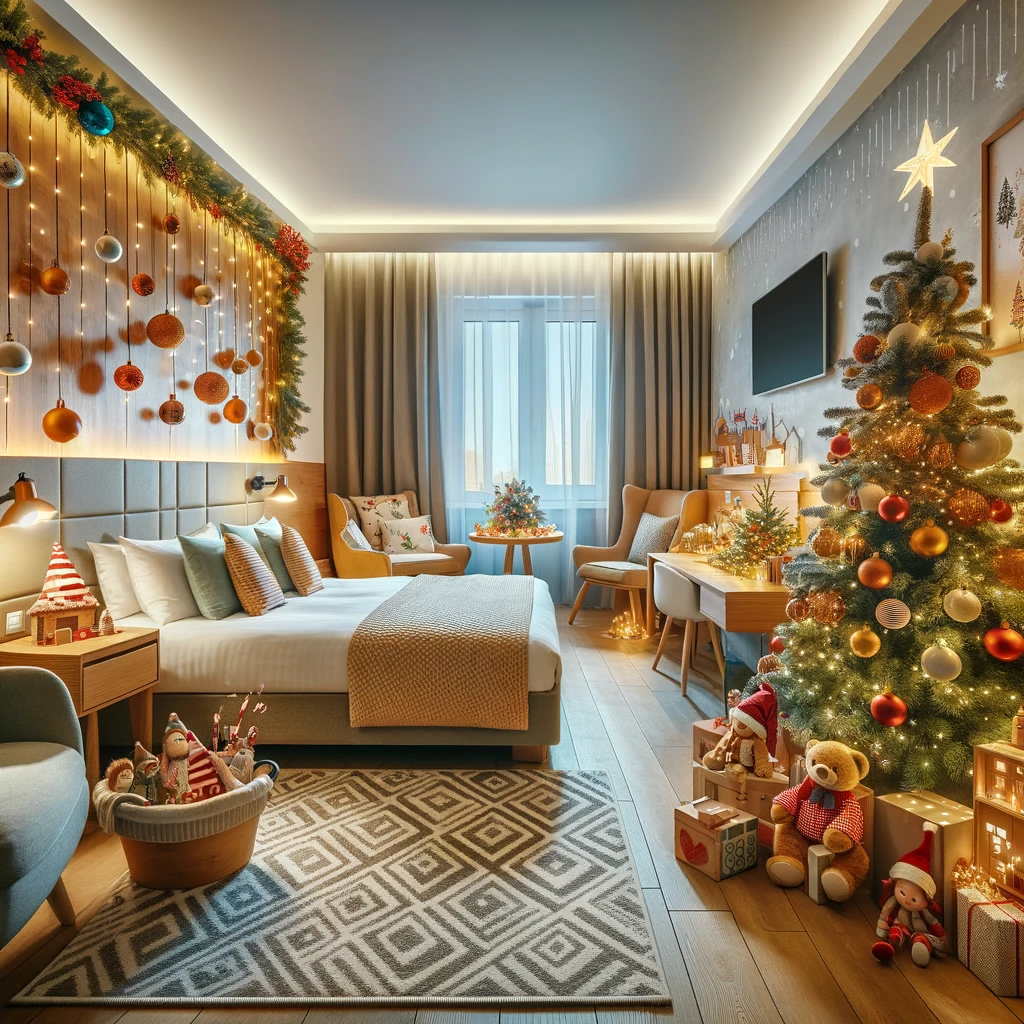 Cozy Family-Friendly Hotel Room in Krakow During the Holiday Season.