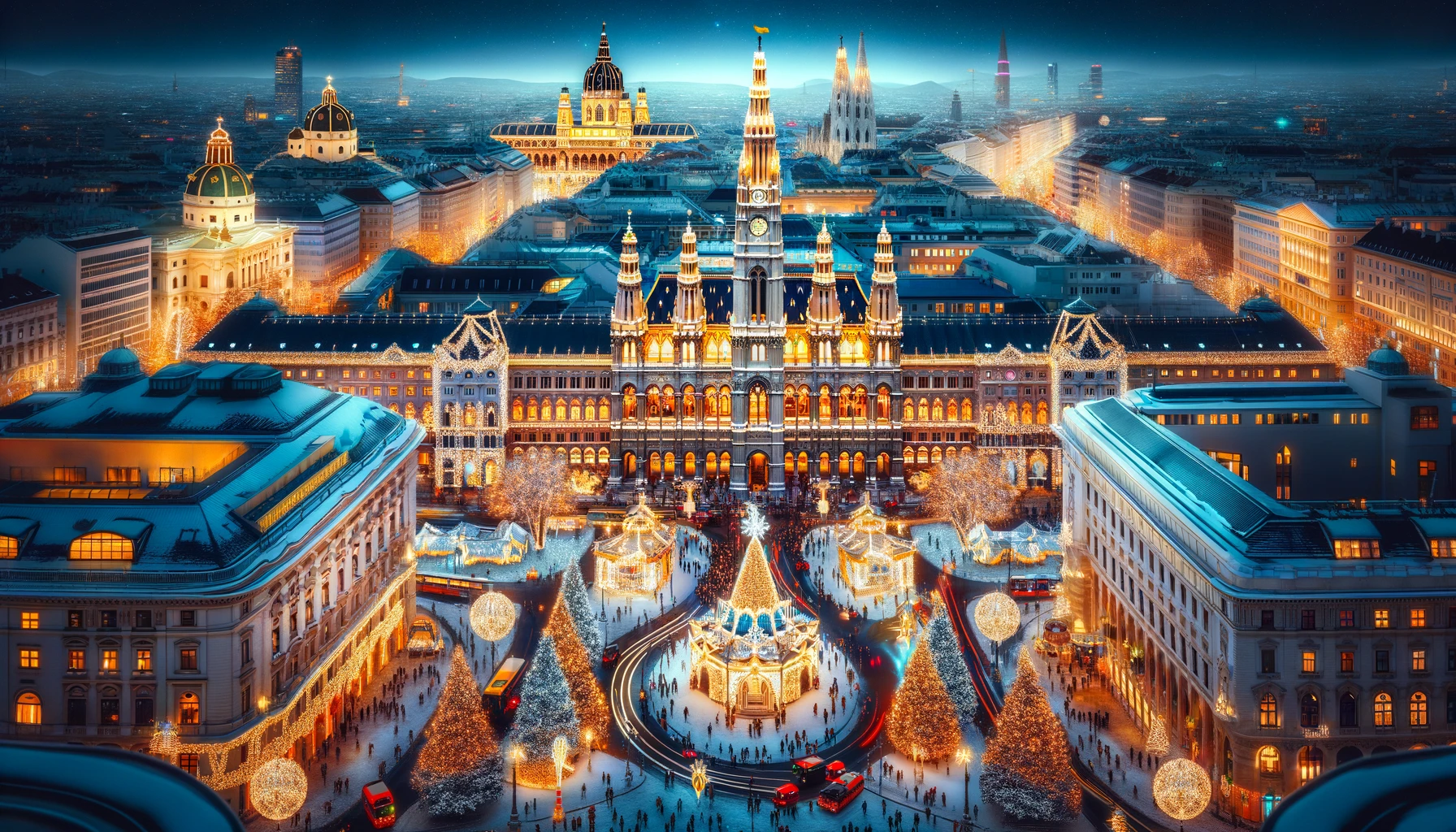 Vienna Landmarks Illuminated for New Year's Eve