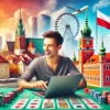 Traveler playing on a legal online casino in Poland